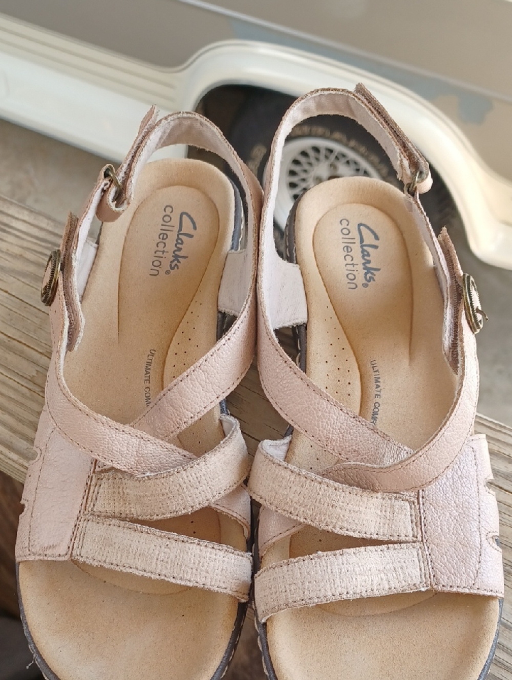Clarks Merliah Bonita Sandals Women's 8 Brown Tan Slingback